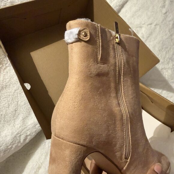 Coutgo Women's Square Toe Ankle Boots Leather Winter Shoes Khaki Size 9.5 NWB - Picture 11 of 16